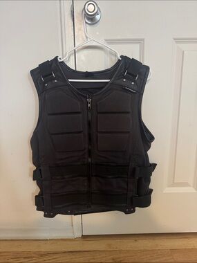 Motorcycle Black Padded Zip Front Vest